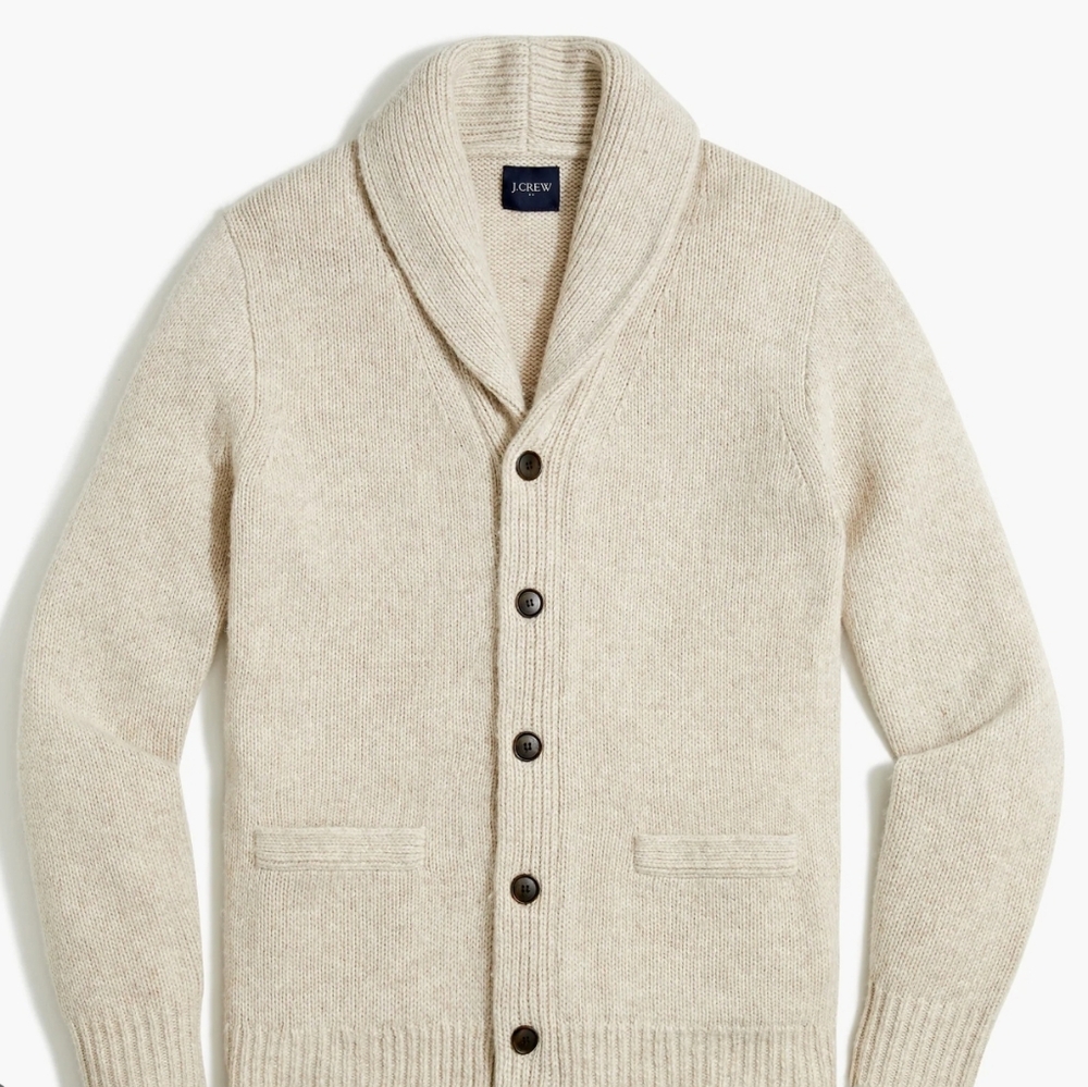 EUC J.Crew Men's Chunky Jersey Cardigan Sweater Size M